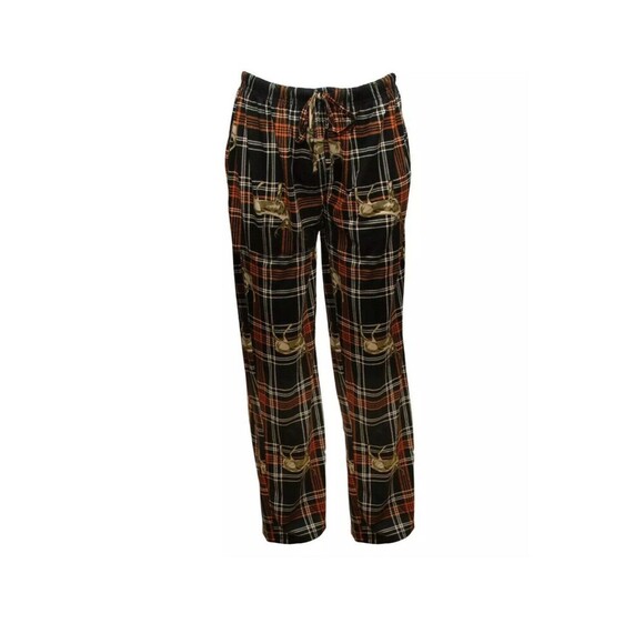 Woodland Creek Other - New Mens Lounge Pants 2XL Woodland Creek Flannel Deer in Black/Orange Plaid Pjs